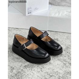 The Row Muffin TR Dress Slim Shoes Wrapping shoes Feet Mary Jane Single Shoes Leather Versatile Comfortable Simple Round Head Thick Sole Women's 18HA