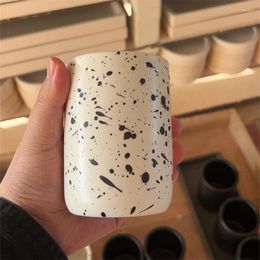 Tumblers Simple Design Ink Dots Ceramics Mugs Retro Splash-ink Cup Korean Style Couple Drinkware Office Coffee Home Mouthwash