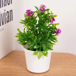 Small Fake Flowers Simulated Tree Office Artificial Plants Bonsai Pot for Table Potted Ornament Garden Desk Decor 240430