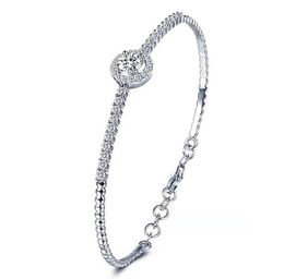 0 5CTW Lab Moissanite Diamond Chain Bracelet Adjustable Sterling Silver 925 Wedding Jewellery Hand Bracelets for Women247o8663346