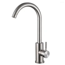 Kitchen Faucets Faucet Cold And Mixer Tap Deck Mounted 304 Stainless Steel 360 ° Free Rotation Basin Sink
