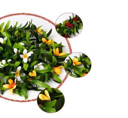 6070 cm2 feet Dichroic leaf Wreaths with Jasmine Flowers 12pcslot Hawaii style flower wreath For Wedding decoration1070177