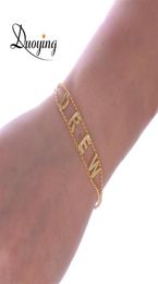 Duoying Double Chain Link Bracelet Diy Custom Capital Letter Bracelets Personalised Jewellery Initials Name Bracelet New For Etsy J13559367