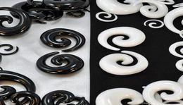 Black and white P32 100pcs mix 8 size 2 Colour acrylic body Jewellery spiral ear taper ear plug2713895