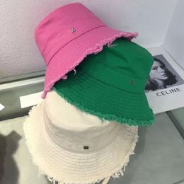 Casual le bob designer bucket hat for womens vintage cap frayed summer outdoor fashionable sun protection sunlight hats trendy accessories mz02 B4