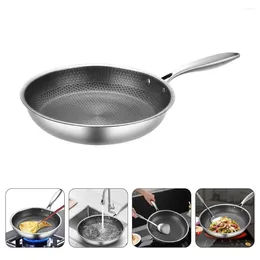 Pans Stainless Steel Wok Frying Pan Non Stick Griddle Honeycomb Skillet For Cooking Nonstick Work Small