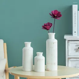 Vases White Ceramic Vase Set Farmhouse Decor Home Decorative For Your Kitchen Bedroom Office Living Room Bathroom