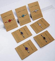 14Pcs Make a wish Colourful Woven Natural Stone Paper Card Bracelet For Woman Simple Fashion Jewelry7367572