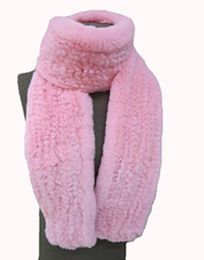 Lady039s Real Rex Rabbit Fur Nice Knitted Scarf Shawl 13 ColorsL039 170 cm Winter Fashion Warm5975725