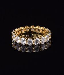 Luxury 925 SILVERGOLD SETTING PAVE FULL CZ ETERNITY BAND ENGAGEMENT WEDDING Rings DIAMOND simulated PLATINUM Size 5678910 S18031979