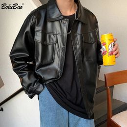 BOLUBAO Fashion Men Casual Leather Jackets Winter Jacket Street Style Male Inside Thick Coats Mens 240426