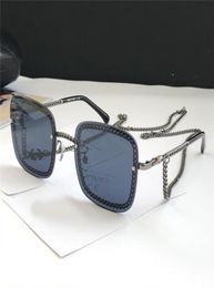 WholeNew fashion designer sunglasses Chain square frameless connecting lenses uv400 protection eyewear popular selling sungla8609799