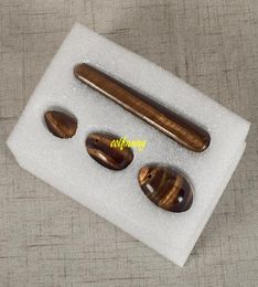 4pcsset Tiger Eye Yoni Egg Drilled Gemstone Jade Eggs Wand For Women Kegel Exercise Crystal Magic Ben Wa Balls Massage9944999