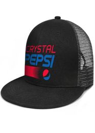 Pepsi Crystal Unisex Flat Brim Trucker Cap Designer Running Baseball Hats vintage PepsiCola Vintage Logo live local logo Original9221734