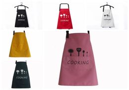 Letter Print Kitchen Apron Waterproof Breathable Cooking Baking Aprons Adjustable Restaurant Aprons Women Home Sleeveless Apron DB5767110