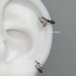 Trendy nail style earrings Minimalist and versatile design with diamond inlaid nails for women with cart original earrings