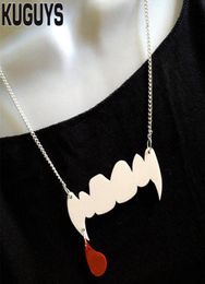 Hallowmas Vampire Tooth Pendant Necklace Fashion Acrylic Jewelry3245080