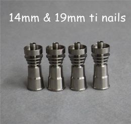 Titanium Domeless Nail GR2 14mm 19mm Joint Tools Male Female Carb Cap Dabber Grade 2 Ti Nails6287112
