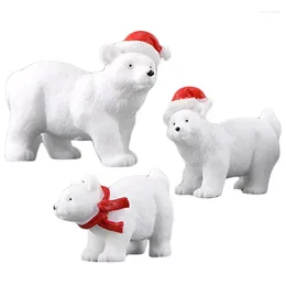 Decorative Figurines 10PCS Animal Miniature Christmas Polar Bear Garden Micro Snow Landscape DIY Accessories Kawaii Decor