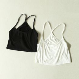 KLV Women Crop Top Camisole Summer Sexy Slim Sleeveless Spaghetti Strap Cotton Tank Top Black White New 230P