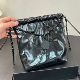 22 Hobo Quilted Shaded Leather Mini Tote Bag Designer Women Diamond Lattice Quilting Drawstring Hobos Shopping Handbag Lady Black Chain Coin Strap Shoulder Bags