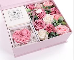 Chinese Valentine039s Day Gift Soap Flower Gift Box Novelty Gift Rose Creative Soap Natural Plant Handmade Soap5207034