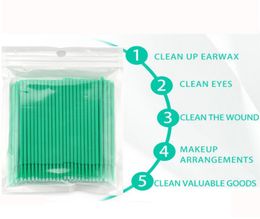 100Pcspack Durable Micro Disposable micro brush Individual Lash Removing Tools Swab Micro brushes Eyelash Extension Tools C1811263796338