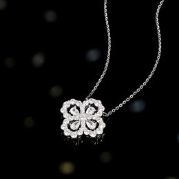 HW Designer Jewellery Pendant Necklaces Lucky Four Leaf Grass Necklace Womens Full Diamond Personalised Simple And High Sense Necklace Small Jewellery