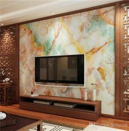 Colourful Marble Paper 3D Po Wall Mural Living Room TV Background Wall Paper Covering Murals Rolls Wall Art Decor1837197