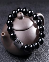 New Crystal Black Obsidian Bead Dragon Phoenix Strand Bracelet For Men Women Couples Lovers Buddha Lucky Amulet Jewelry4562522