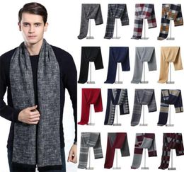 Luxury Brand Plaid Cashmere Scarf for Men Winter Warm Neckerchief Male Business Scarves Long Pashmina Christmas Gifts 2201049117928