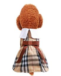 Designer Pet Dog Apparel Lady Summer Coffee Bow Dress Princess Teddy Cat Cute Clothes Two Legs Wear For Middle Small Dogs XSSMLXL9667329