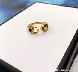 Spring and summer new fashion letter opening designer ring custom brass material luxury designer Jewellery women rings1033331