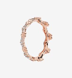 Top Fashion Rose gold plated Crown RING Women Girls Summer Jewelry for Real 925 Silver CZ crystal Flowers crown Rings with Original6257248