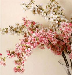 5pcs Decorative Silk Cherry Blossom Artificial Flowers Wedding Decoration Sakura Fake Flower Centrepieces Decor258A3792770