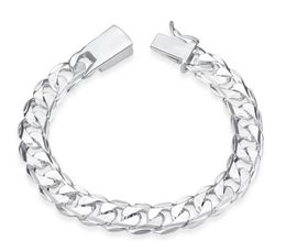 s 925 Sterling Silver Men 11 Figaro Chain 10MM Bracelets Fashion Costume Bracelets Jewelry Whole for menwomen7825940