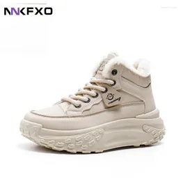 Casual Shoes 2024 Women Winter Plush Warm Fashion Versatile Female Comfortable Wear-resistant Thick Sole QB524