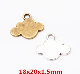 50pcs 1820MM Antique Silver Colour bronze retro cloud charms keychain pendant for bracelet earring necklace diy Jewellery making2310678