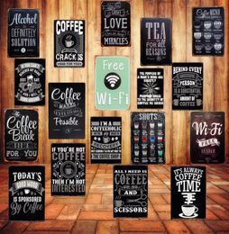 2021 WIFI Shabby Chic Home Bar Cafe Vintage Wall Decor Art Metal Tin Signs Pub Tavern Retro Decorative Plates Metal Poster Fr8267262