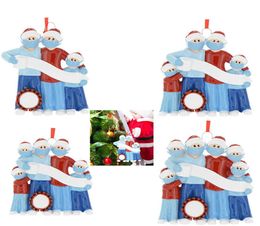 2020 DIY Name Blessings Snowman Christmas Tree Hanging Pendant PVC Spot Mask New Christmas Decorations Santa Claus Ornaments flat 5834129