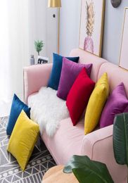 New Velvet Cushion Cover Decorative Pillows Throw Pillow Case Solid Home Decor Office Nap Backrest Sofa Seat Cushions2115003