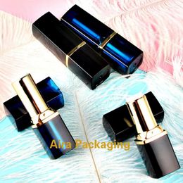 Storage Bottles 12.1mm Square Empty Blue Lipstick Tube Professional Cosmetic Lip Containers 30pcs/lot
