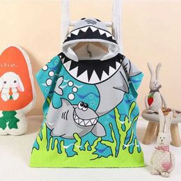 Towels Robes Childrens hooded towel 23.62 inches x 35.43 inches cartoon bathroom towel soft beach towel quick drying bathroom towel blanketL2404