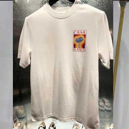 T-shirts Mens T Brand Designer Tees Rainbow Mushroom Letter Print Short Sleeve Tops Cotton Loose Men Casa Blanca Women Shirt HTHL