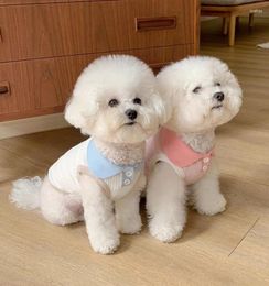 Dog Apparel Poodle Lapel T-Shirt Puppy Summer Clothes Teddy Breathable Vest Pet Sleeveless Supplies XS-XL