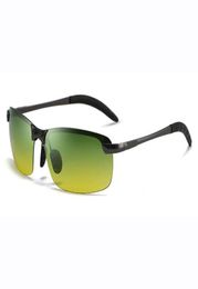 Square Men Polarized Sunglasses 66mm Night Vision Eyewear Designer Day and Night Lens Shades UV400 Man039s Sunglass with case5160305