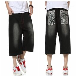 Wholesale-Summer Style Hip Hop Baggy Loose Printed Pants for Men Denim Jeans Shorts Mens Shorts Plus Size 30-46 FS49411 261u