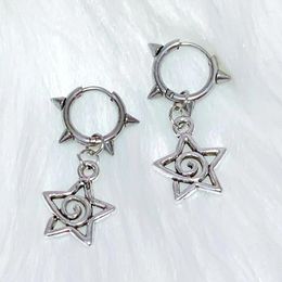 Dangle Earrings Korean Fashion Cute Star Swirl Gothic Charms Rivet For Women Punk Grunge Jewelry Vintage Accessories Cool