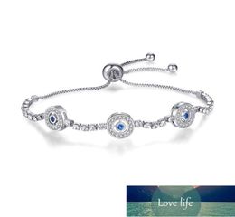 PANDACH 100 Real 925 Sterling Silver Bracelet Light Luxury Clear Zircon Bracelet Adjustable Blue Eye For Women Jewellery CMB829171101