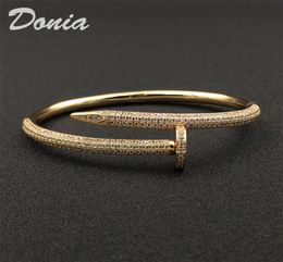Donia Jewellery party European and American fashion large nails classic micro inlaid Zircon Bracelet Designer Bracelet2959954